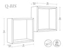 Set 2 Mensole Cubo da Parete Quadrato in Fibra di Legno Q-Bis Ciliegio