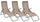 Set mit 3 klappbaren Liegestühlen 134 x 58 x 107 cm in Eisen und Textilene Taubengrau