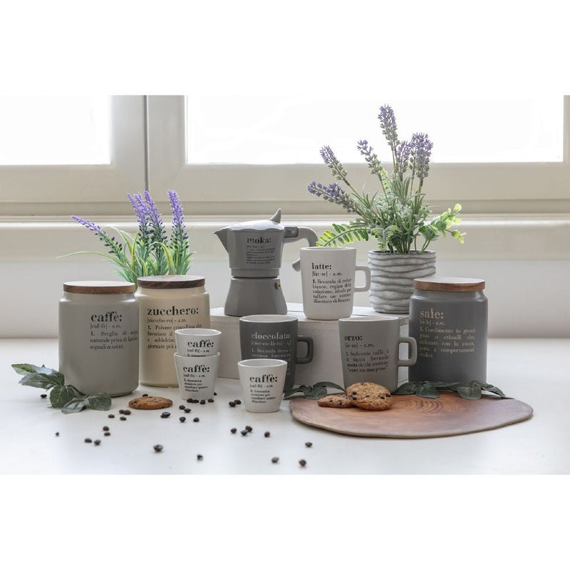 Barattolo Sale con coperchio bamboo 800 ml in Gres VdE Tivoli 1996 Grigio