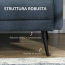 Divano 2 Posti 135x74x82 cm in Tessuto Blu Scuro
