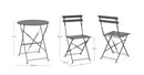 Set 3 Pezzi Bistrot da Giardino con Tavolo e 2 Sedie in Acciaio Verniciato Austin Antracite  