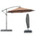 Ombrellone Decentrato Ø292x247 cm con Base a Croce Riempibile e Copertura Caffè