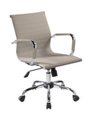 Poltrona da Ufficio Direzionale Dallas con Braccioli 54x62x92-102 cm in Pelle Sintetica Tortora      