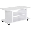 Mobile TV in Legno con Ruote Bianco 80x40x40 cm 