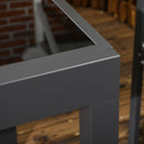 Tavolo Allungabile da Giardino 80-160x80x75 cm con Piano in Vetro e Alluminio Nero   