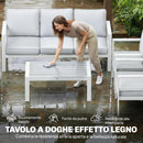 Set 5 Pezzi Salotto da Giardino con 2 Divani 2 Sedie e Tavolo in Alluminio Bianco      