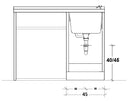 Lavatoio e Coprilavatrice 109x60x89cm Asse in Termoplastico Montegrappa Edilla Bianco Destro con Cesto