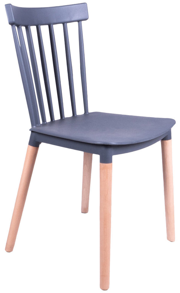 Vandi Gartenstuhl aus dunkelgrauem Polypropylen und Buche prezzo