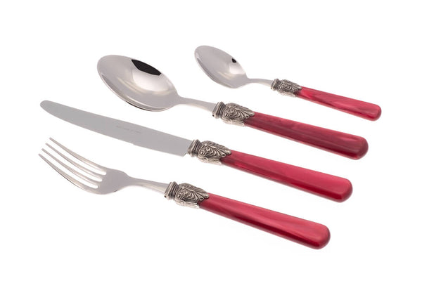 sconto 24-teiliges Besteckset aus Rivadossi Sandro Elena Bordeaux Edelstahl