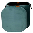 Set  3 Pouf Contenitore in Tessuto Velluto Verde Salvia