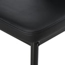 Set da Pranzo Tavolo con Piano in Vetro e 4 Sedie in Metallo e Similpelle  Nero