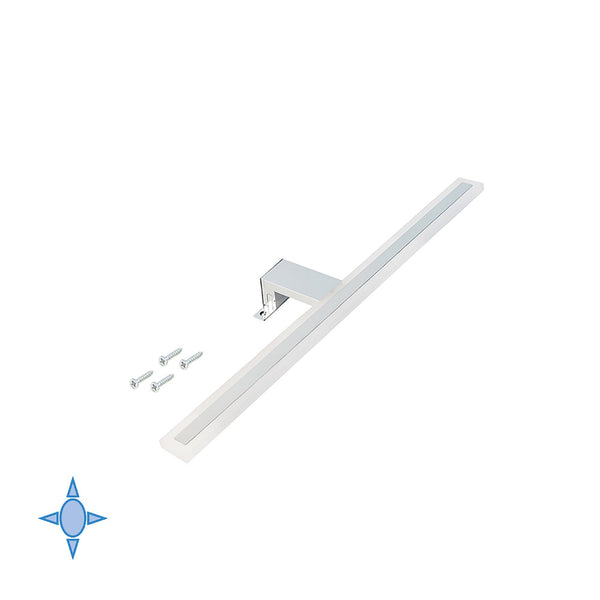 sconto LED-Wandleuchte für Badezimmerspiegel 300 mm IP44 kaltweißes Licht Aluminium und verchromter Kunststoff Emuca