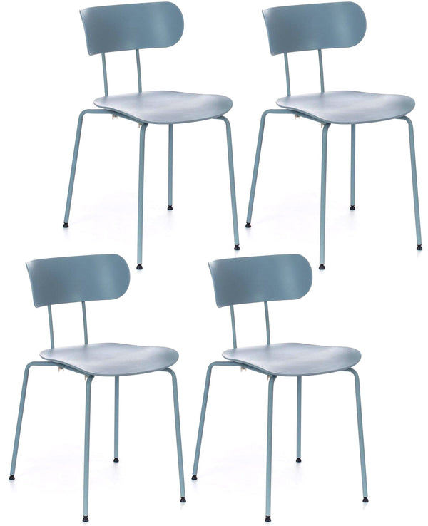 acquista Set 4 Sedie 45x51xH82 cm in Polipropilene Fly Azzurro
