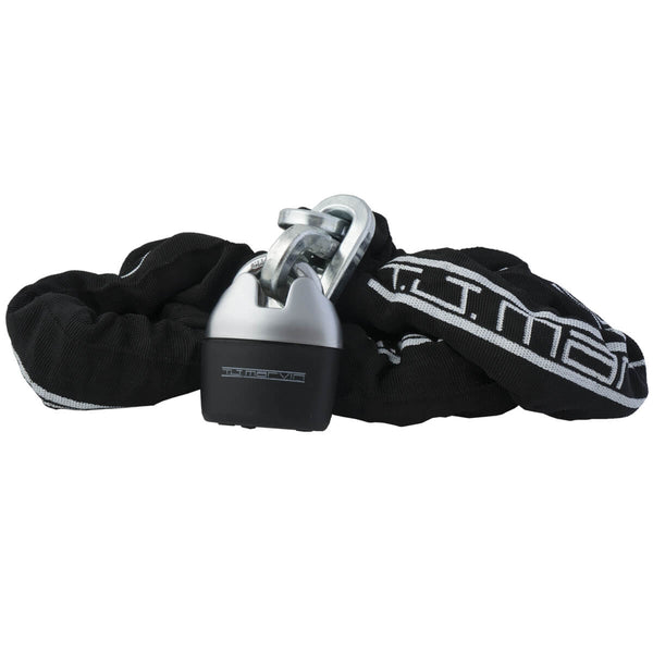 Anti-Diebstahl-Kit Vorhängeschloss und Kette 150 cm aus Stahl für Motorrad Scooter TJ Marvin Z018 Schwarz prezzo