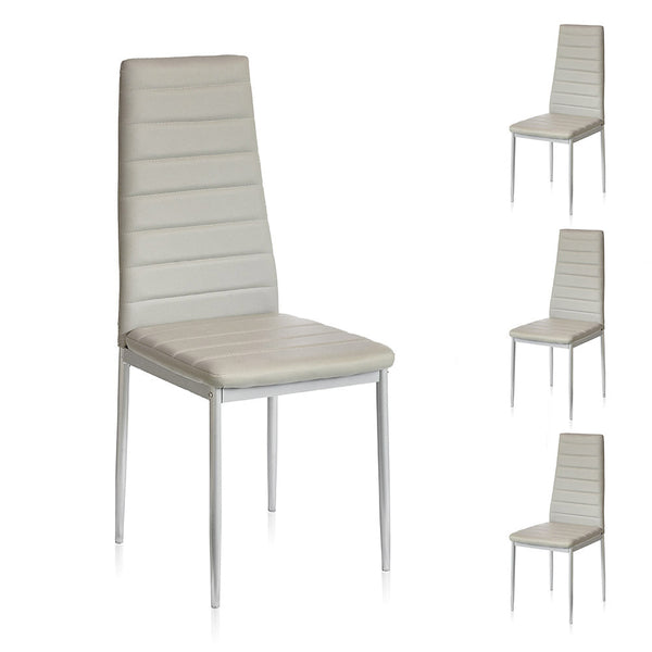 online Set mit 4 grauen Innenstühlen 41 x 41 x 96 cm aus Kunstleder