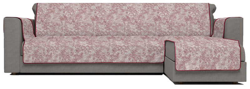 Copridivano con Penisola Destra in Poliestere e Cotone Bordeaux Varie Misure