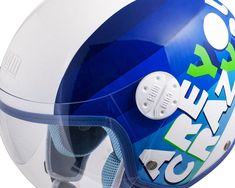 Casco Demi-Jet per Bambini Visiera Sagomata CGM Sport 205G Azzurro Metal Varie Misure