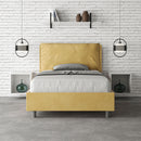 Letto 1 Piazza E Mezzo Imbottito in Microfibra Antea Large Ocra Varie Misure