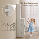 Mobile Dispensa Cucina 60x39,5x179,6 cm con 2 Armadietti e 8 Ripiani in Legno e Acrilico Bianco      
