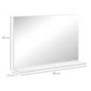 Specchio Bagno a Parete 60x12x40 cm con Mensola Bianco 