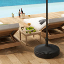 Base per Ombrellone Ø55x30 cm Riempibile con Acqua o Sabbia in HDPE Nero   