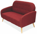 Divano 2 Posti 137x75x89 cm in Tessuto Soriani Bordeaux