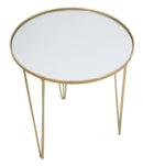 Tavolinetto da Caffé Glam Oro/Mirror Ø50x58,5 cm in Ferro e Vetro Oro