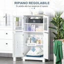 Mobiletto Bagno con due Armadietti 60x30x108,5 cm in MDF Bianco  