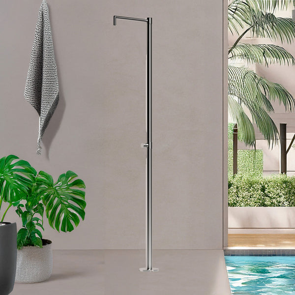 Doccia da Giardino ad Acqua Fredda in Acciaio Inox Soffione Stretto e C-Box Sined Monocolo online