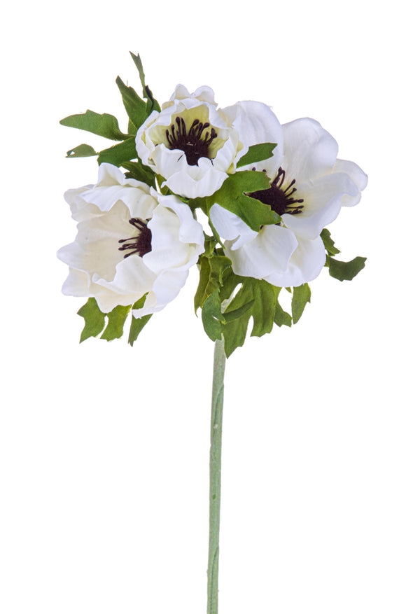 prezzo Set 8 künstliche Anemonenblumen, bestehend aus 3 Blumen, Höhe 46 cm, weiß