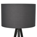 Lampada da Terra Tripode in Legno con Paralume E27 Ø52x153 cm  Grigia