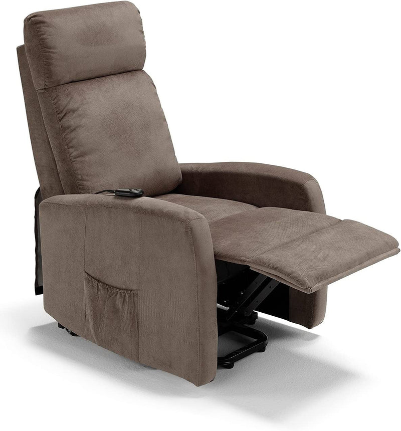 Poltrona Alzapersona Elettrica 2 Motori 67x75x110 cm in Tessuto Seattle Fango