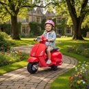 Scooter Elettrica per Bambini Licenza Piaggio Vespa 6V Faro Clacson Ruote Ausiliarie Rosso      