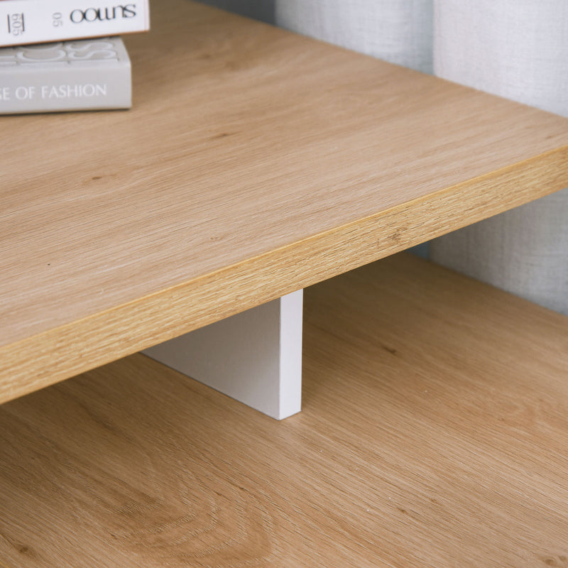 Scrivania Angolare con Libreria 140x117x76 cm con Armadietto e Cassetto color Legno e Bianco   