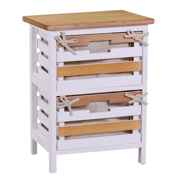 acquista Kommode 2 Holzschubladen 35x27x47cm Adami Matilda Nussbaum hell und Weiß