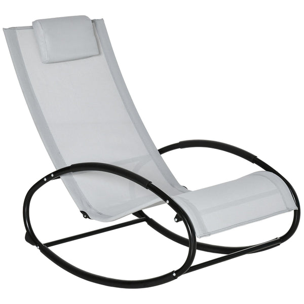 online Zero Gravity Schaukelstuhl 105 x 62 x 88 cm in Stahl und grauem Stoff