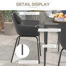 Set 4 Sedie Impilabili con Piedini Antiscivolo 59x55x84 cm in Plastica Nero