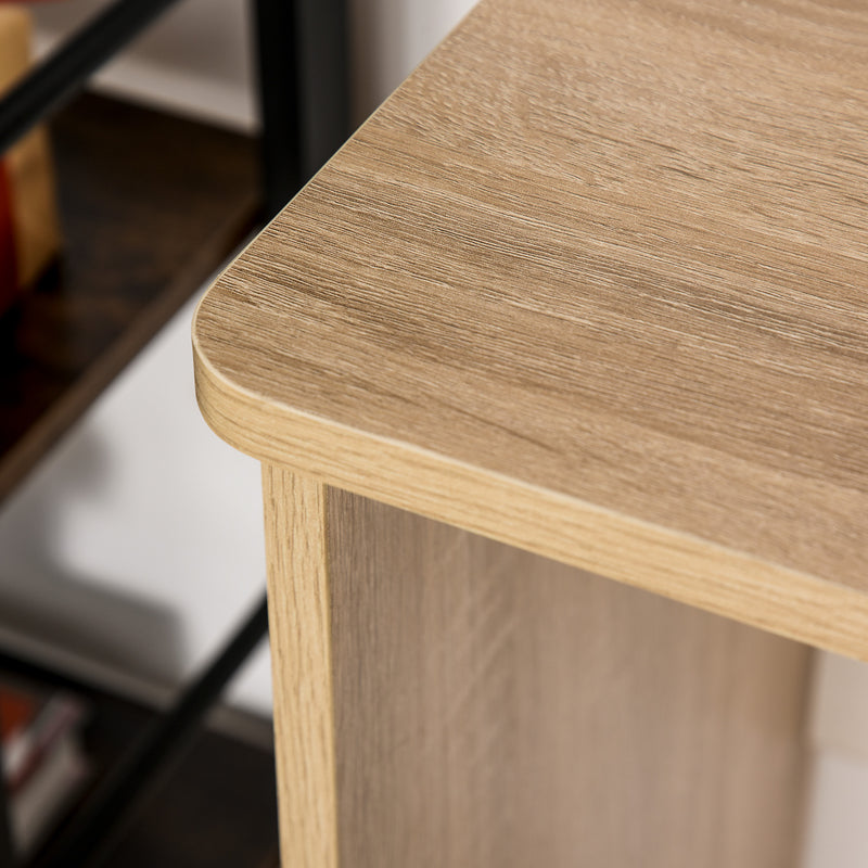 Scrivania Moderna in Legno con Scaffale a 3 Ripiani 100x44x74 cm in Truciolato Bianco e Quercia