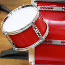 Batteria Musicale Giocattolo per Bambini Grancassa 4 Tamburi e Piatti con Bacchette e Sgabello Rosso  