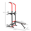 Stazione Fitness Pieghevole Multifunzionale  Nero e Rosso