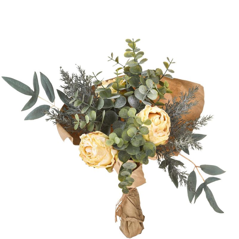 Set 2 Bouquet Artificiale Romantico con Rose Altezza 30 cm 