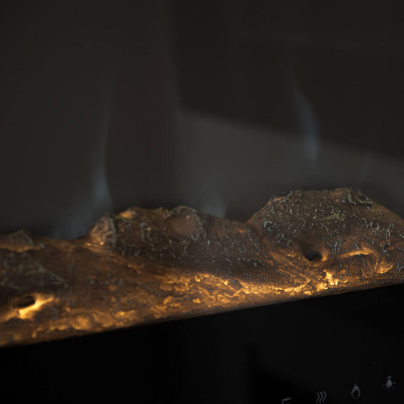 Camino Elettrico da Incasso Effetto Fiamma 101,6x14x54,6 cm 750W/1500W Nero 