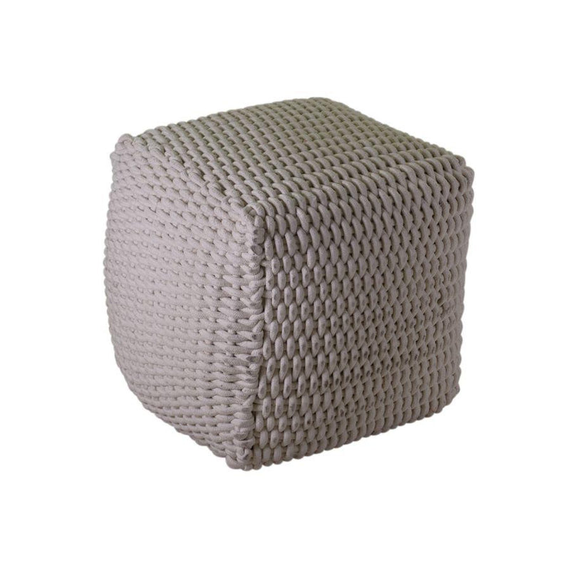 Pouf Quadrato 43x43xh43 cm in Tessuto Bianco