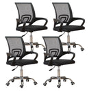 Set 4 Sedie operative da Ufficio con ruote 45x47x83/93 cm Bisk nera