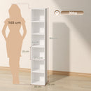 Libreria 30x24x159 cm a 6 Ripiani Scaffale Autoportante per Soggiorno in Laminato Bianco      