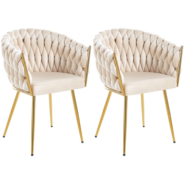 Set 2 Sedie per Sala da Pranzo e Ufficio in Velluto Beige Sedia Ergonomica online