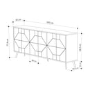 Madia con 6 Ante Credenza 184x35x77,4 cm Design Geometrico Moderno in Legno Rovere Quercia     