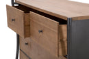 Como' Glasgow 122x49x85 cm Legno di Abete e in Ferro Marrone e Grigio