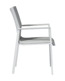 Sedia Impilabile da Giardino 58x63x91 cm in Alluminio Santa Fè Grigio Chiaro