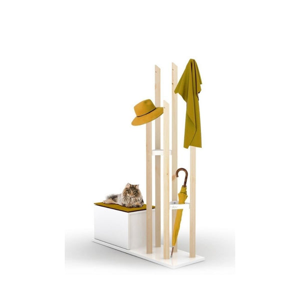 prezzo Appendiabiti scarpiera 120x36x168 cm Katana rovere bianco